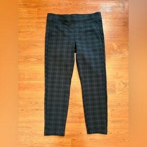 Liverpool Skinny Leggings Women's 10 Night Sky Blue Plaid Pull On Pants